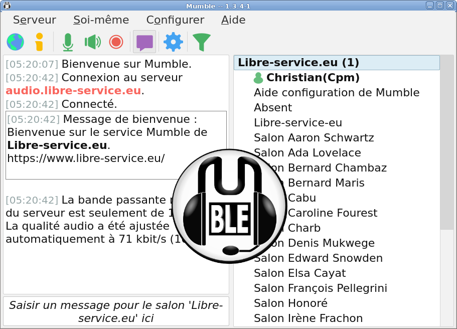 L'interface graphique Mumble